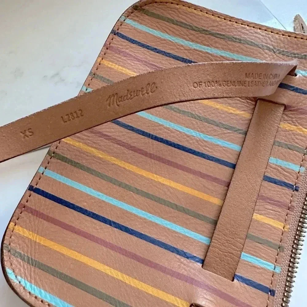 NWOT Madewell The Simple Pouch Belt Bag: Rainbow Stripe Edition